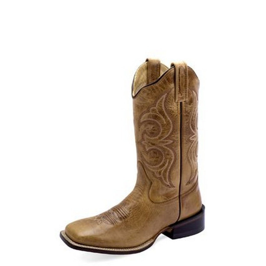 Old West Western Boots Womens Leather Cushion Square Cactus Tan 18169 Image 1