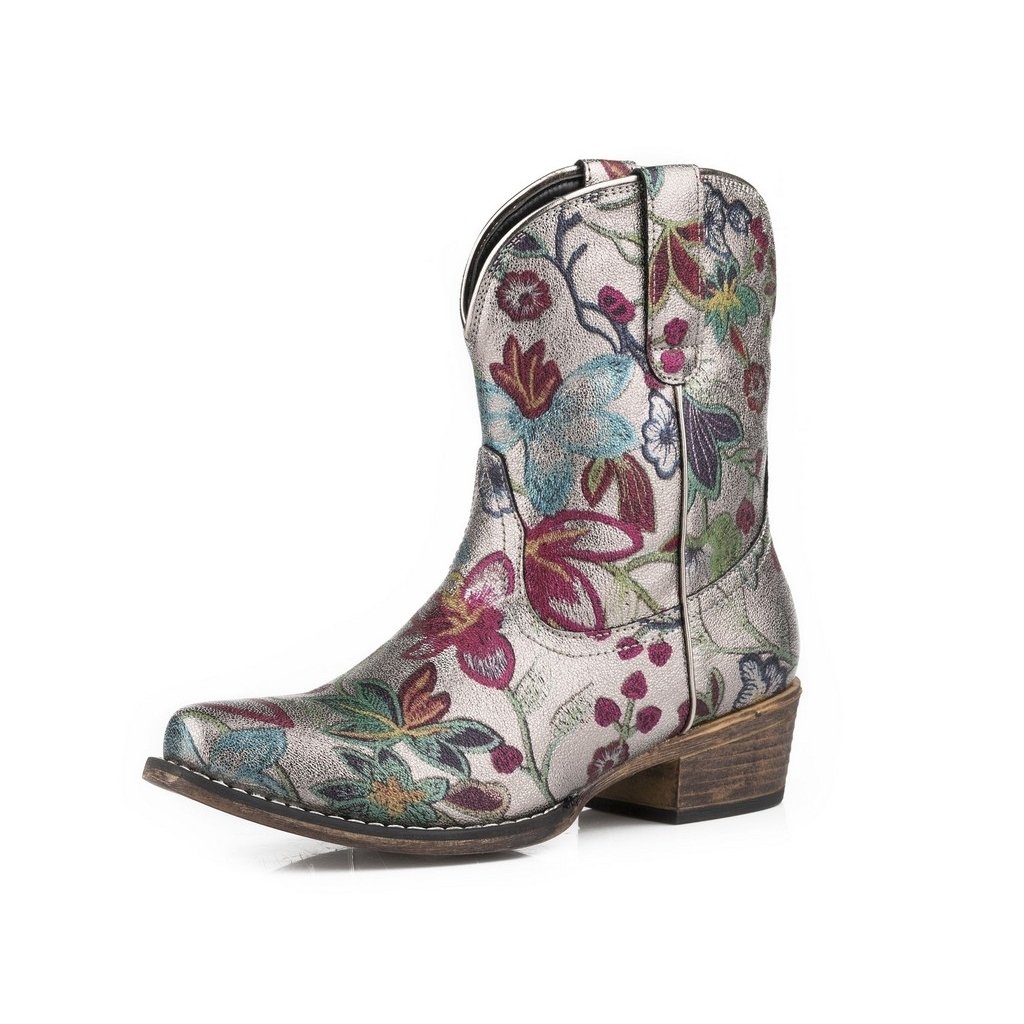 Roper Western Boots Womens Ingrid Floral Gray 09-021-1567-2720 GY Image 1