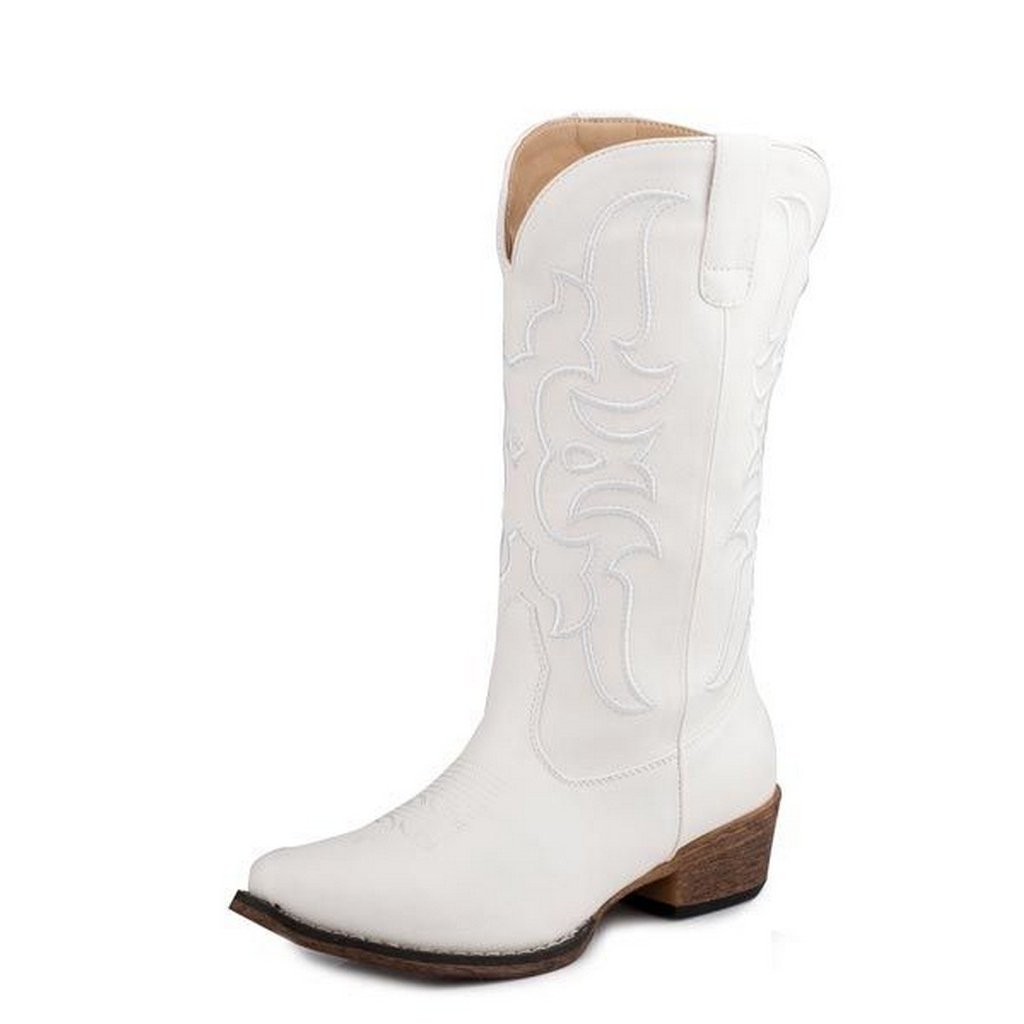 Roper Western Boots Womens Riley Cord White 09-021-1566-3396 WH Image 1