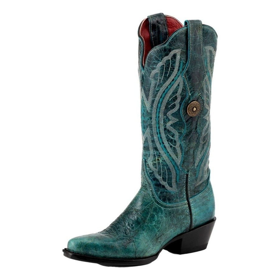 Ferrini Western Boots Womens Twilight 13" Snip Toe Teal 81061-43 Image 1