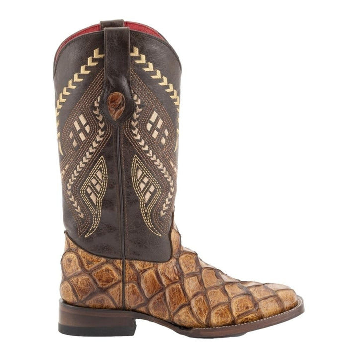 Ferrini Western Boots Womens Bronco Pirarucu Print Cigar 93393-61 Image 2