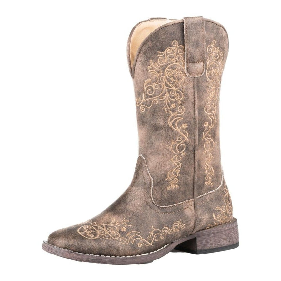 Roper Western Boots Womens Riley Scroll 11" Brown 09-021-1903-2712 BR Image 1