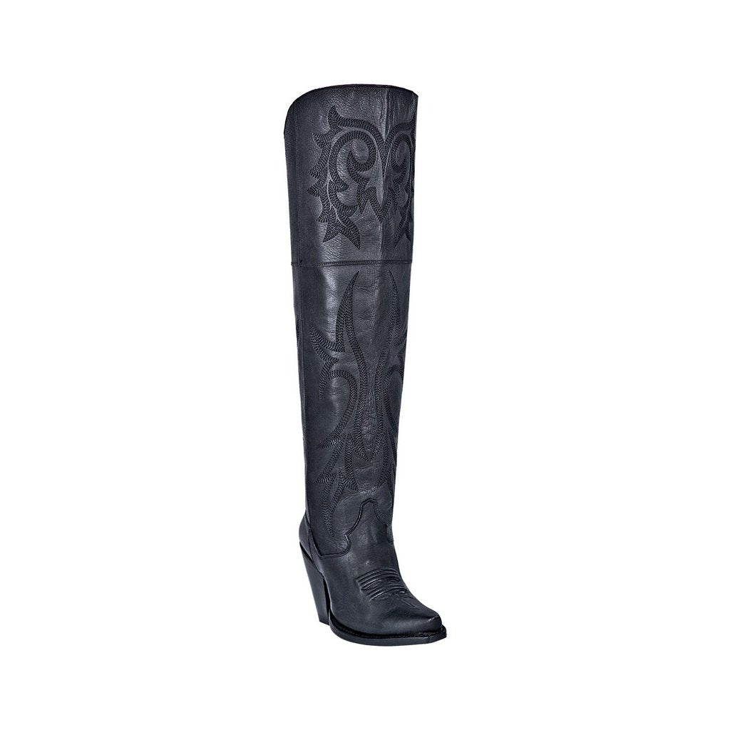 Dan Post Western Boots Women Jilted Leather Over The Knee Black DP3789 Image 1