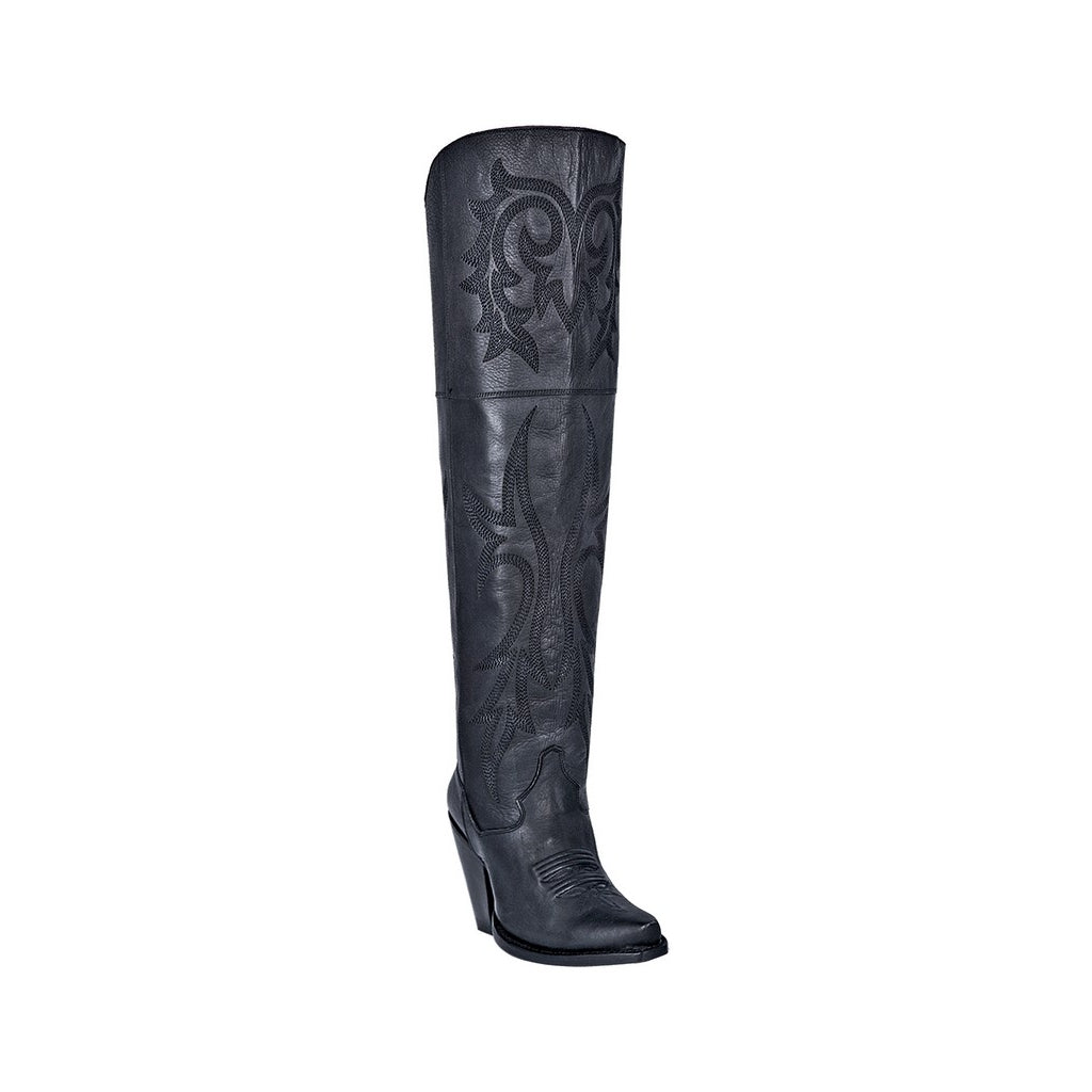 Dan Post Western Boots Women Jilted Leather Over The Knee Black DP3789 Image 1