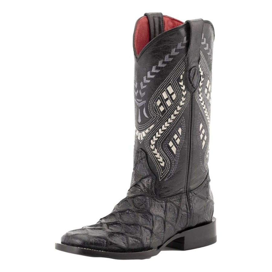 Ferrini Western Boots Womens Bronco Pirarucu Print Black 93393-04 Image 1