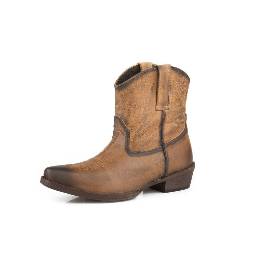 Roper Western Boots Womens Dusty Shorty Snip Tan 09-021-0980-2679 TA Image 1