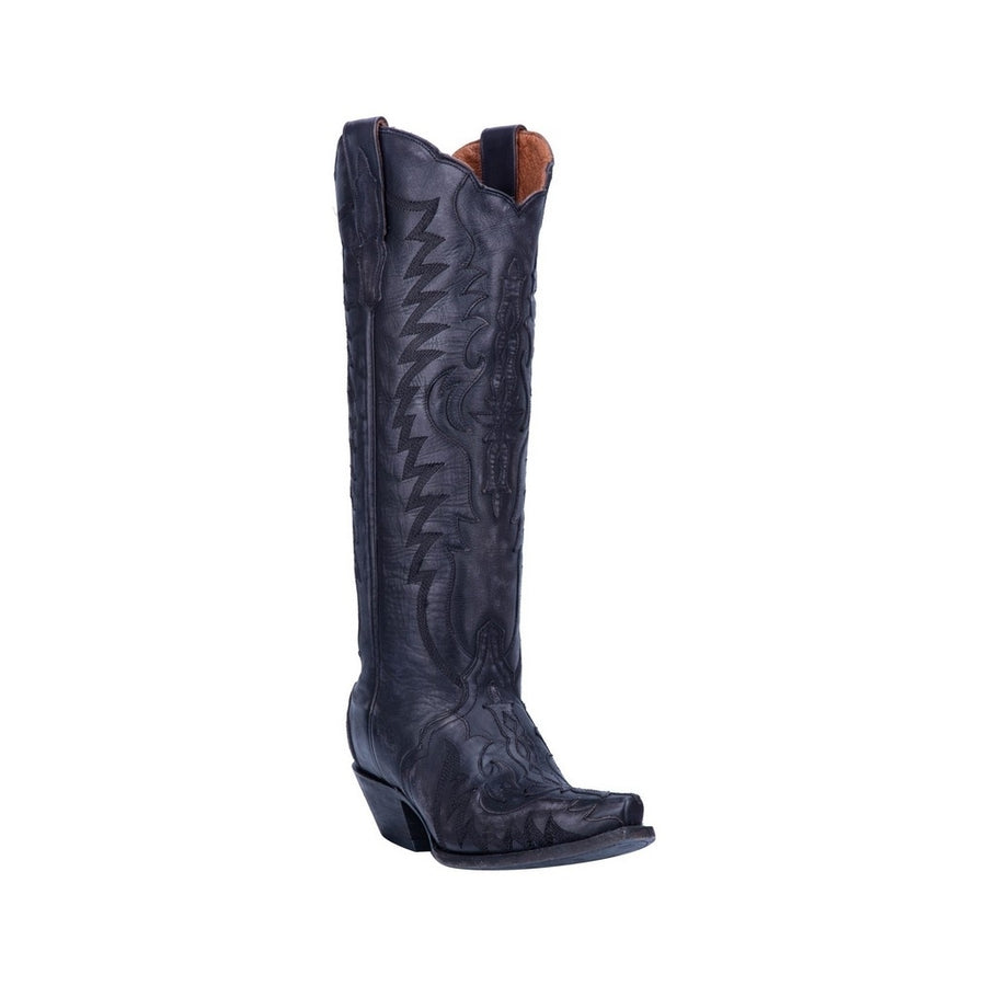 Dan Post Western Boots Womens 16" Shaft Hallie Snip Toe Black DP4027 Image 1