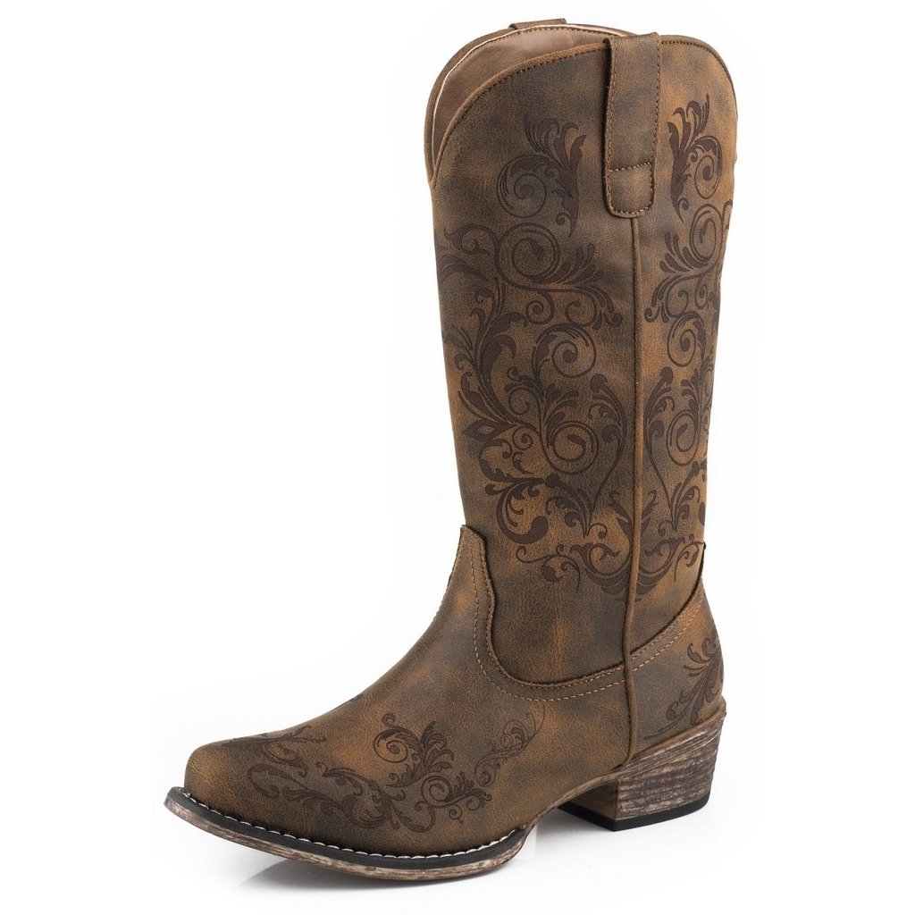 Roper Western Boots Womens Tall Stuff Tan 09-021-1566-2179 TA Image 1