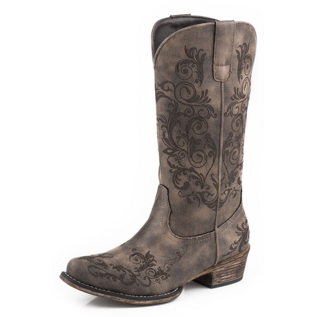 Roper Western Boots Womens Tall Stuff Brown 09-021-1566-2178 BR Image 1