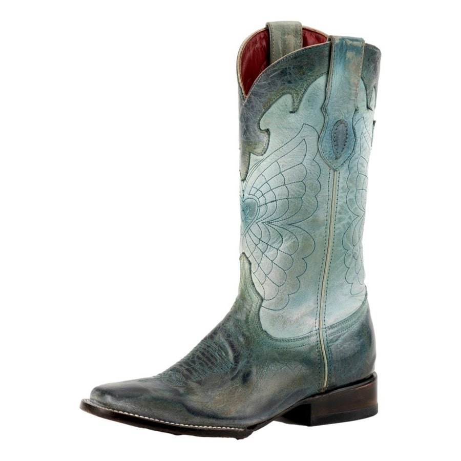 Ferrini Western Boots Womens Glacier Butterfly Narrow Square 82671-43 Image 1