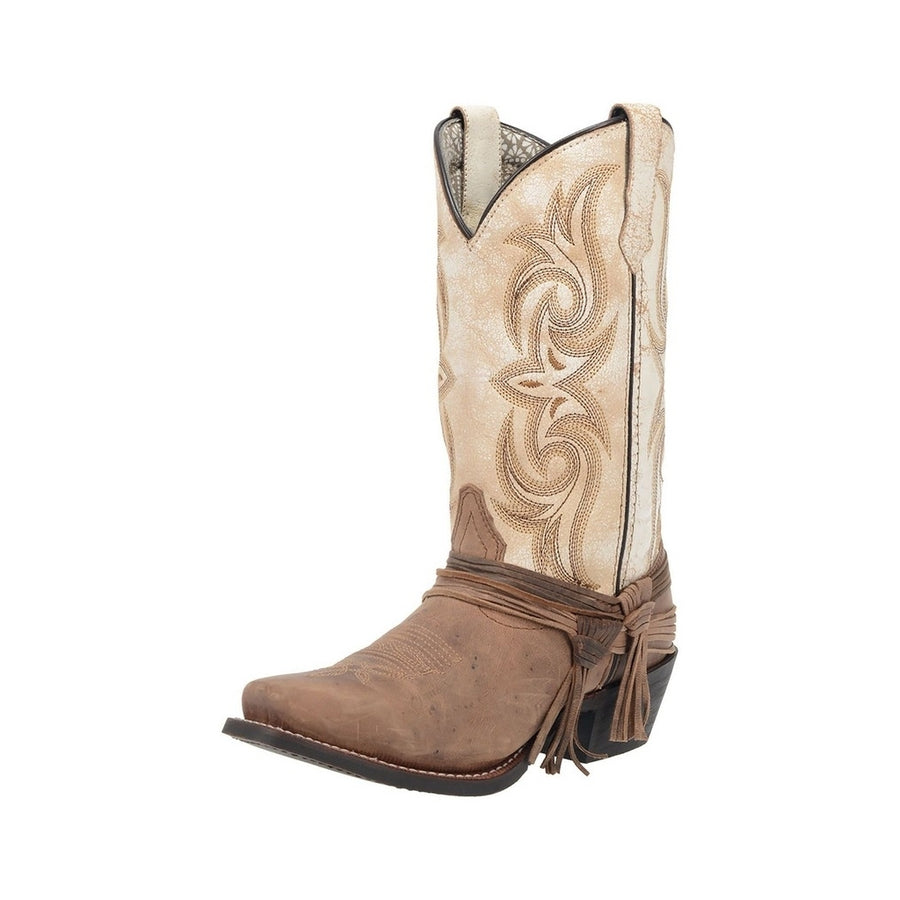 Laredo Fashion Boots Womens Myra Tassels Square Toe Sand White 51091 Image 1