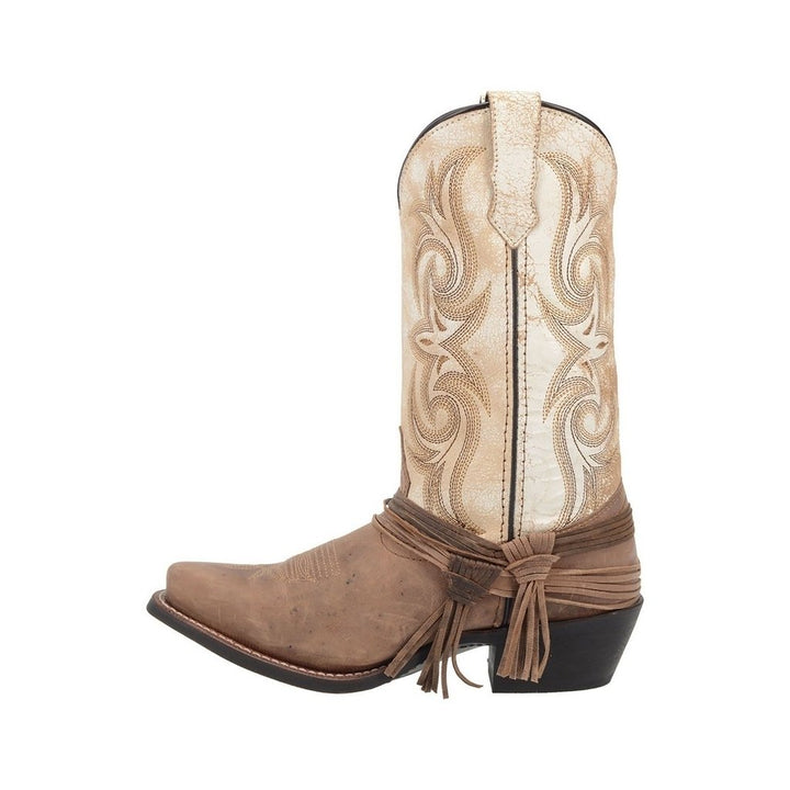 Laredo Fashion Boots Womens Myra Tassels Square Toe Sand White 51091 Image 3