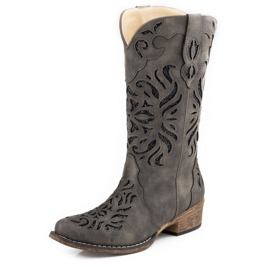 Roper Western Boots Womens Riley Glitz Gray 09-021-1566-3401 GY Image 1