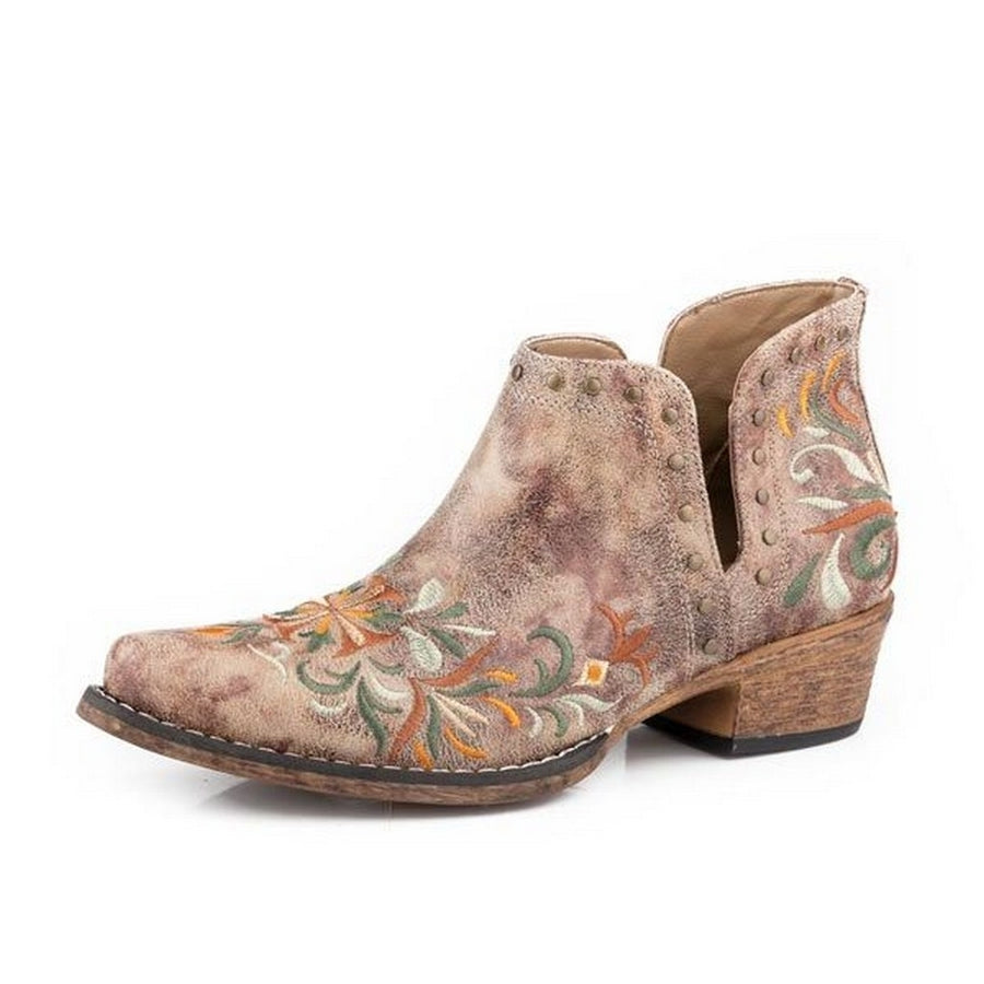 Roper Western Boots Womens Ava Floral Tan 09-021-1567-3407 TA Image 1