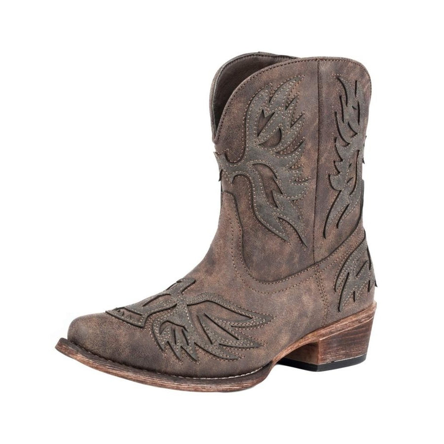 Roper Western Boots Womens Amelia Overlay Brown 09-021-1567-2112 BR Image 1