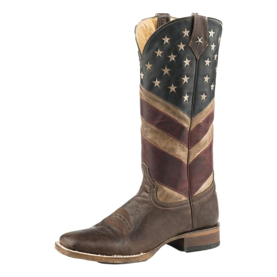 Roper Western Boots Womens Old Glory Square Brown 09-021-7001-1141 BR Image 1