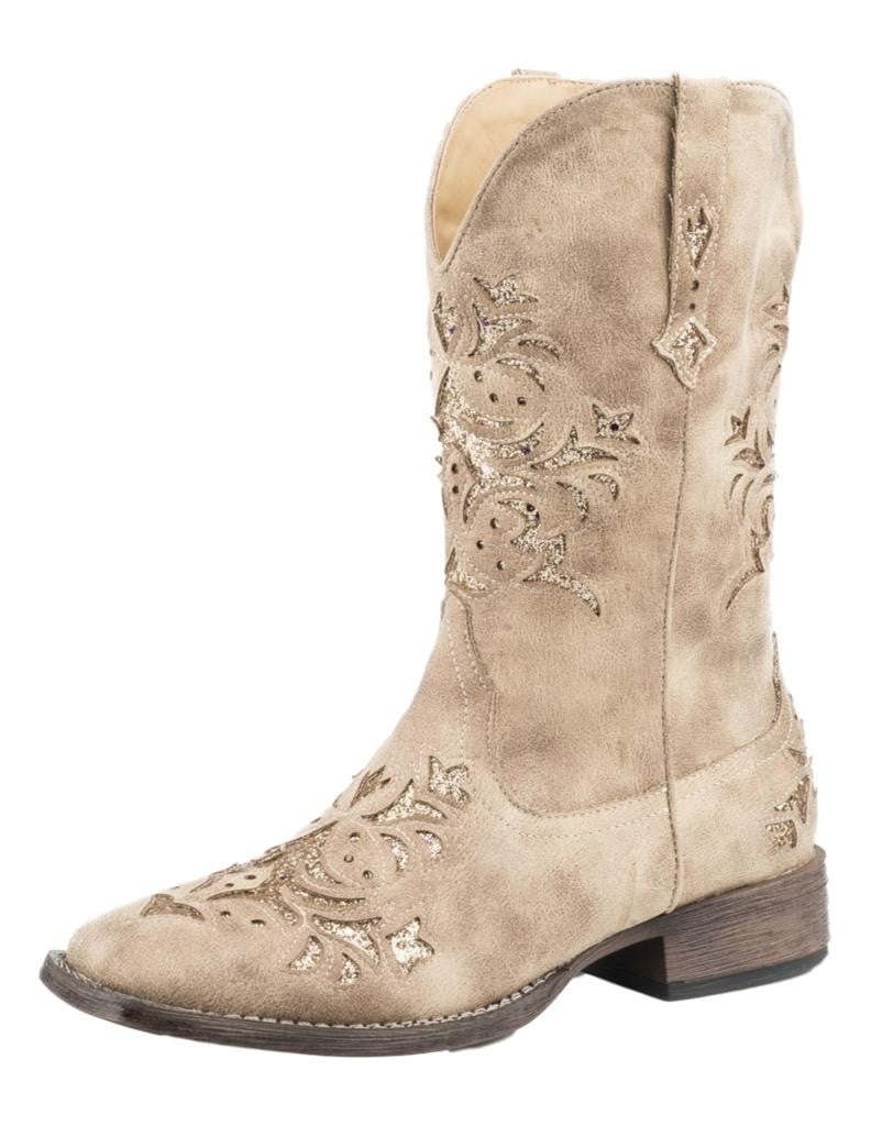 Roper Western Boots Womens Kennedy 12" Square Tan 09-021-1903-1656 TA Image 1