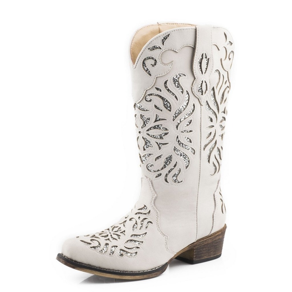 Roper Western Boots Womens Riley Glitz Glitter 09-021-1566-2849 WH Image 1