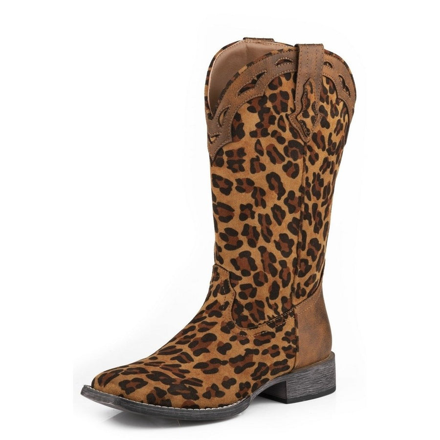 Roper Western Boots Womens Stella Leopard Brown 09-021-1903-3259 BR Image 1