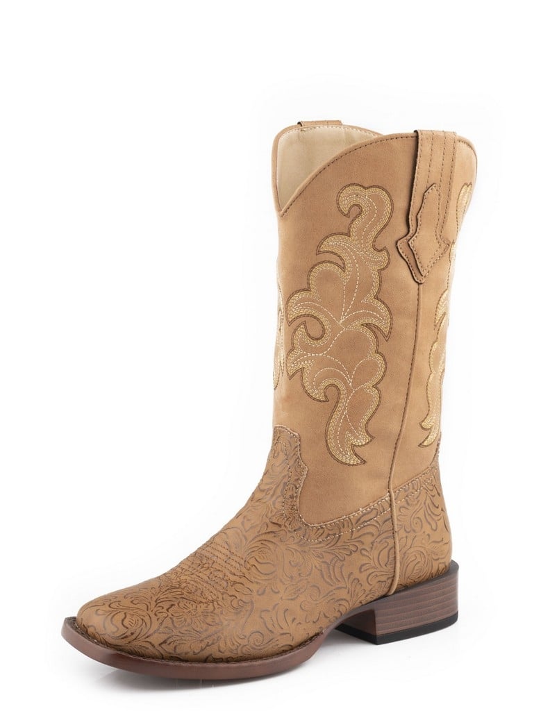 Roper Western Boots Womens Kacey Floral Tan 09-021-1900-3136 TA Image 1