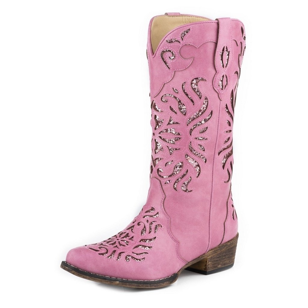 Roper Western Boots Womens Riley Glitz Pink 09-021-1566-3251 PI Image 1