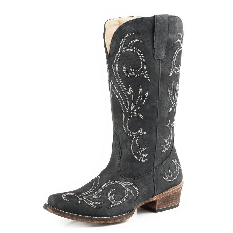 Roper Western Boots Womens Riley 12" Shaft Black 09-021-1566-1021 BL Image 1