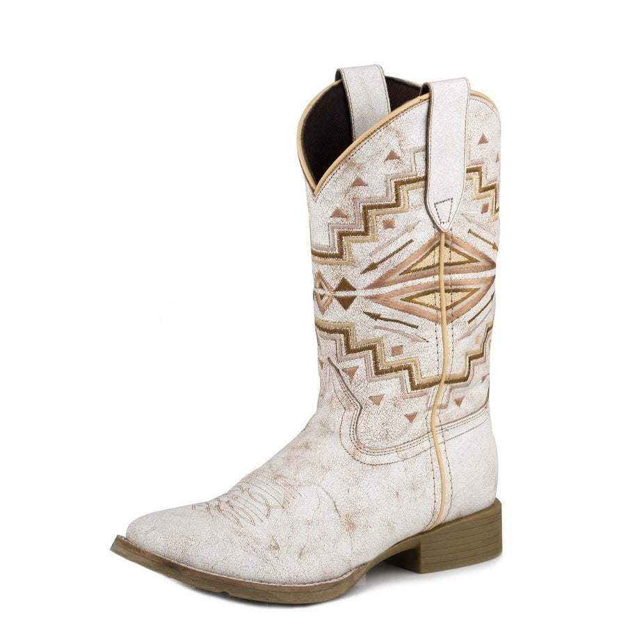 Roper Western Boots Womens Monterey Aztec Square 09-021-0905-3315 WH Image 1