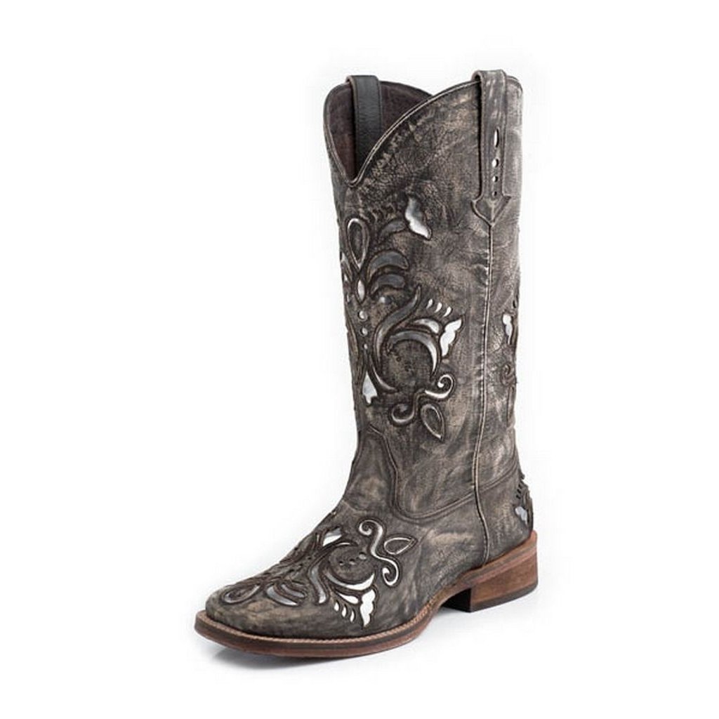 Roper Western Boots Womens Metallic Underlay Tan 09-021-0901-0671 TA Image 1