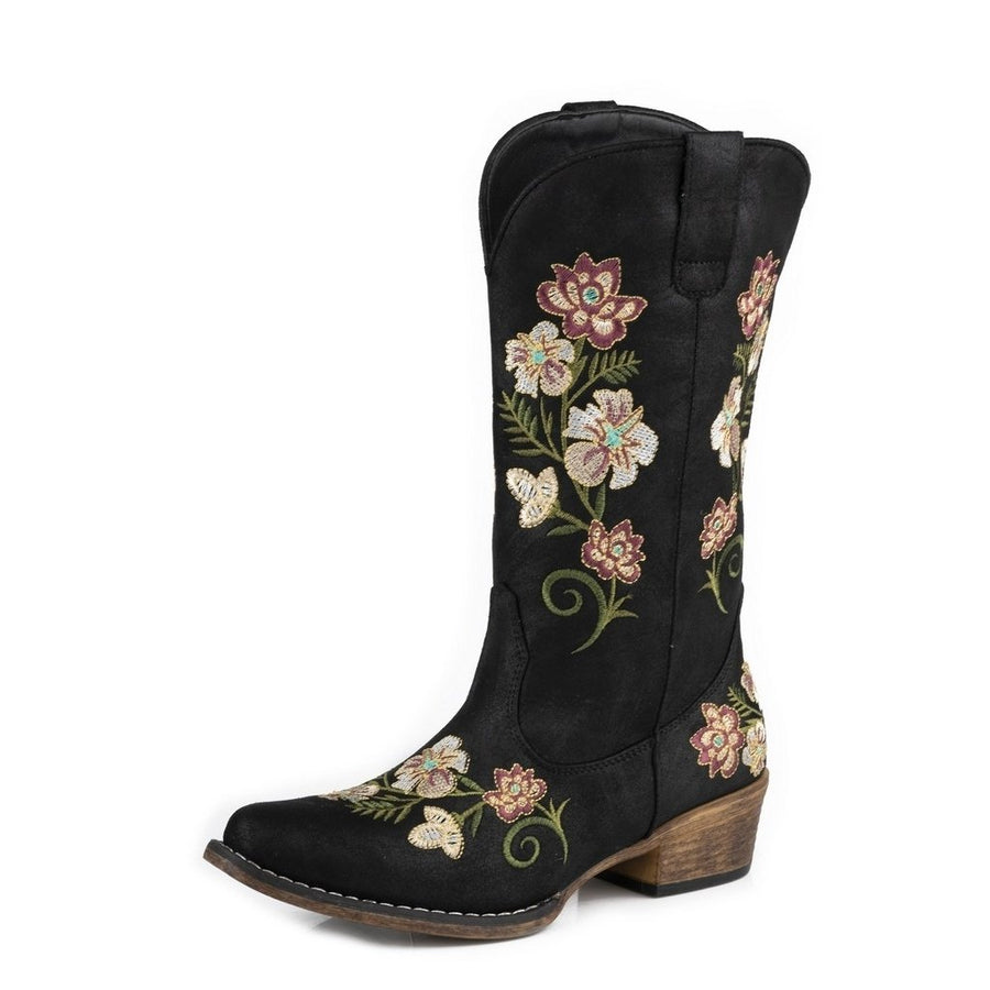 Roper Western Boots Womens Riley Floral Black 09-021-1566-3253 BL Image 1