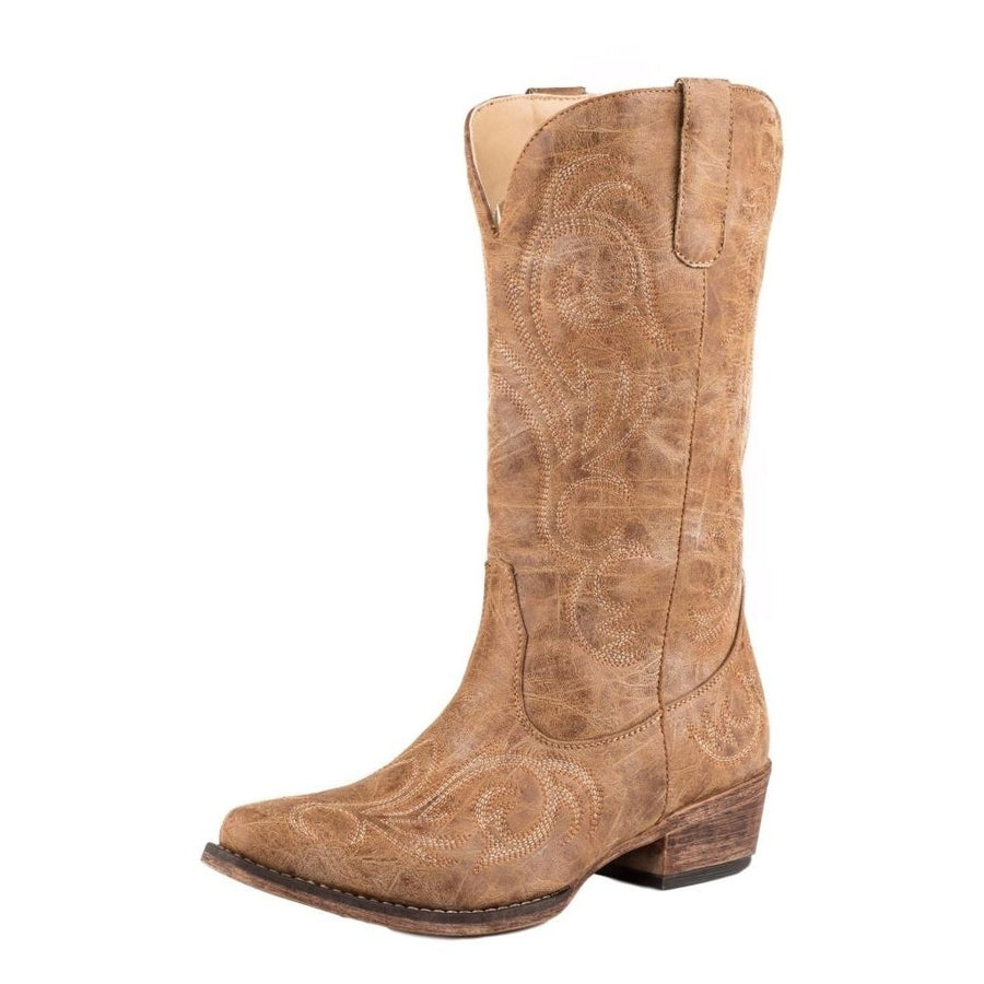 Roper Western Boots Womens Riley Faux Leather Tan 09-021-1566-2024 TA Image 1