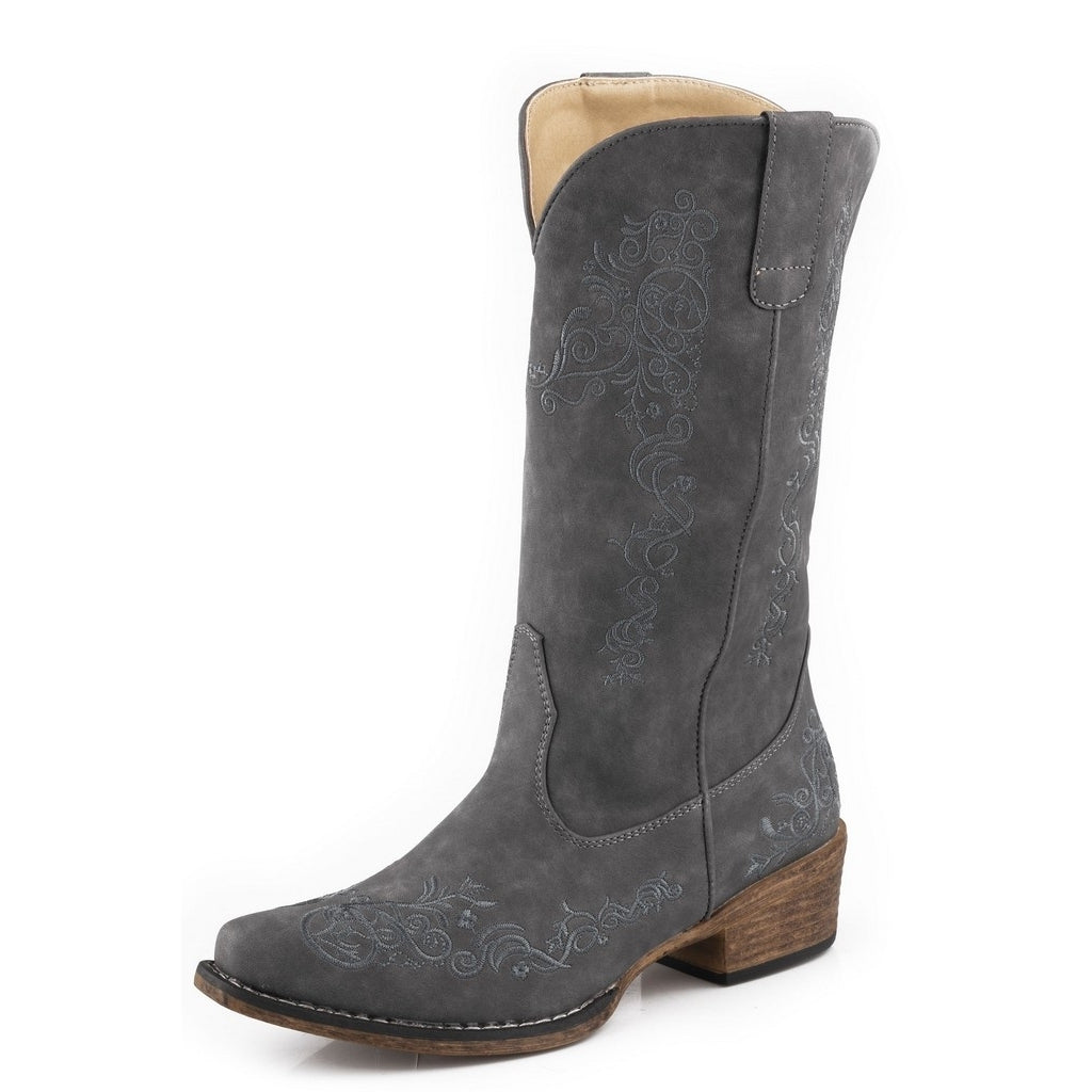 Roper Western Boots Women Riley Scroll Gray 09-021-1566-3127 GY Image 1