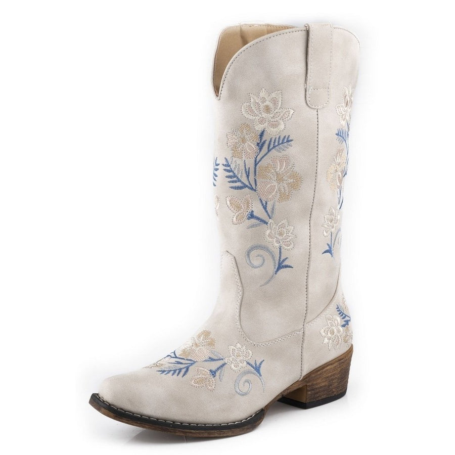 Roper Western Boots Women Riley Floral White 09-021-1566-3128 WH Image 1