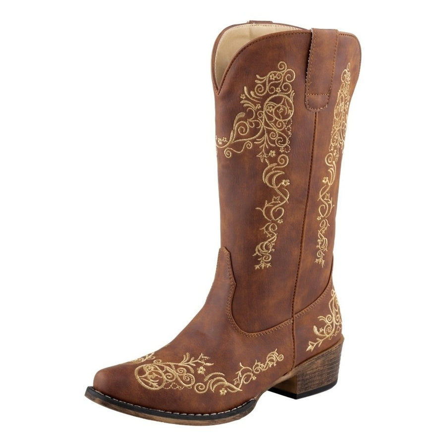 Roper Western Boots Womens Riley Scroll Snip Toe 09-021-1566-3126 TA Image 1