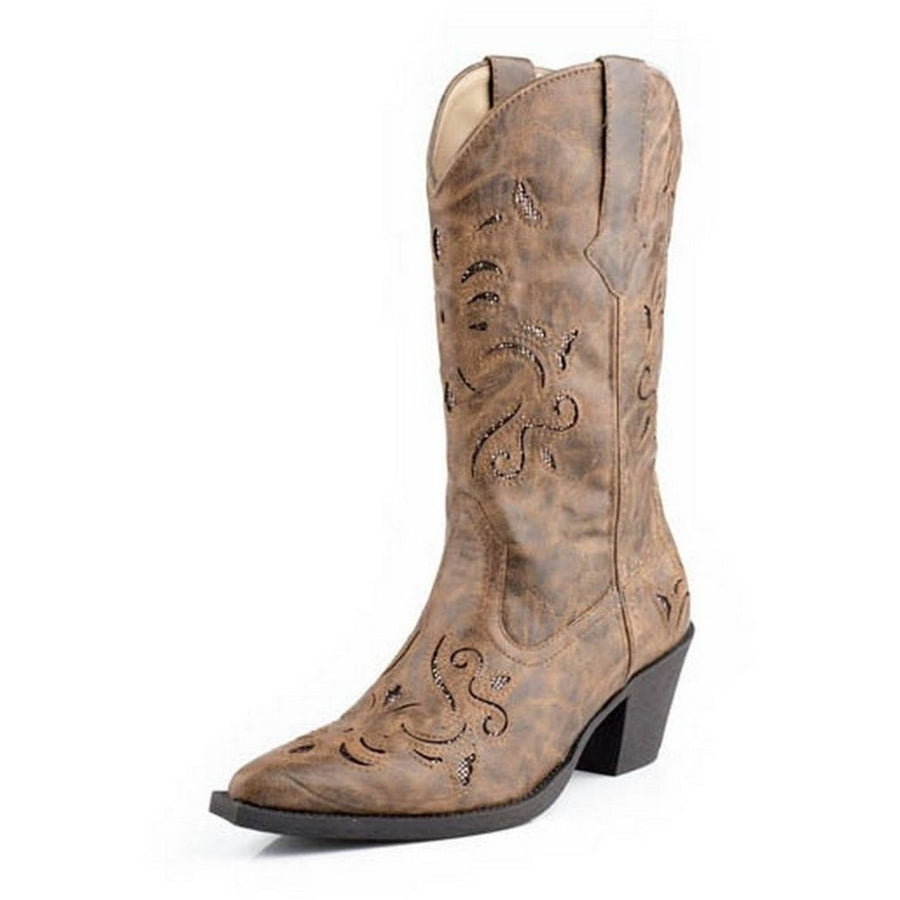 Roper Western Boots Womens Glitter Vintage Tan 09-021-1556-0768 TA Image 1