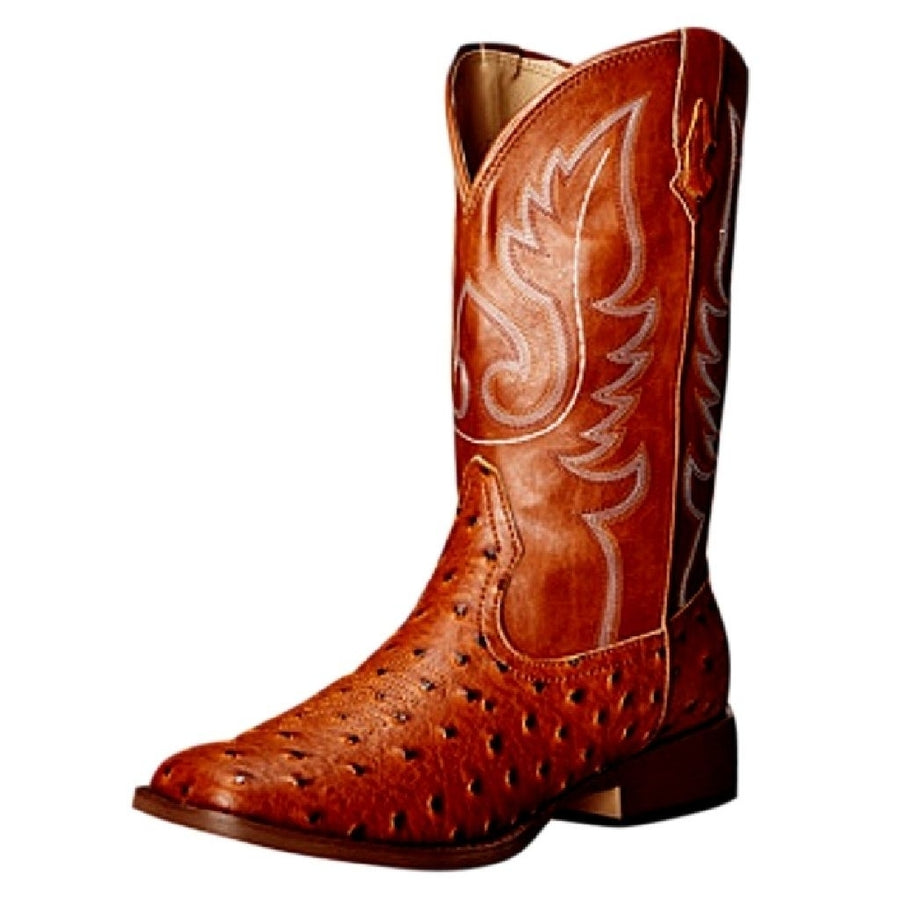 Roper Western Boots Womens Ostrich Print Tan 09-021-1900-0807 TA Image 1