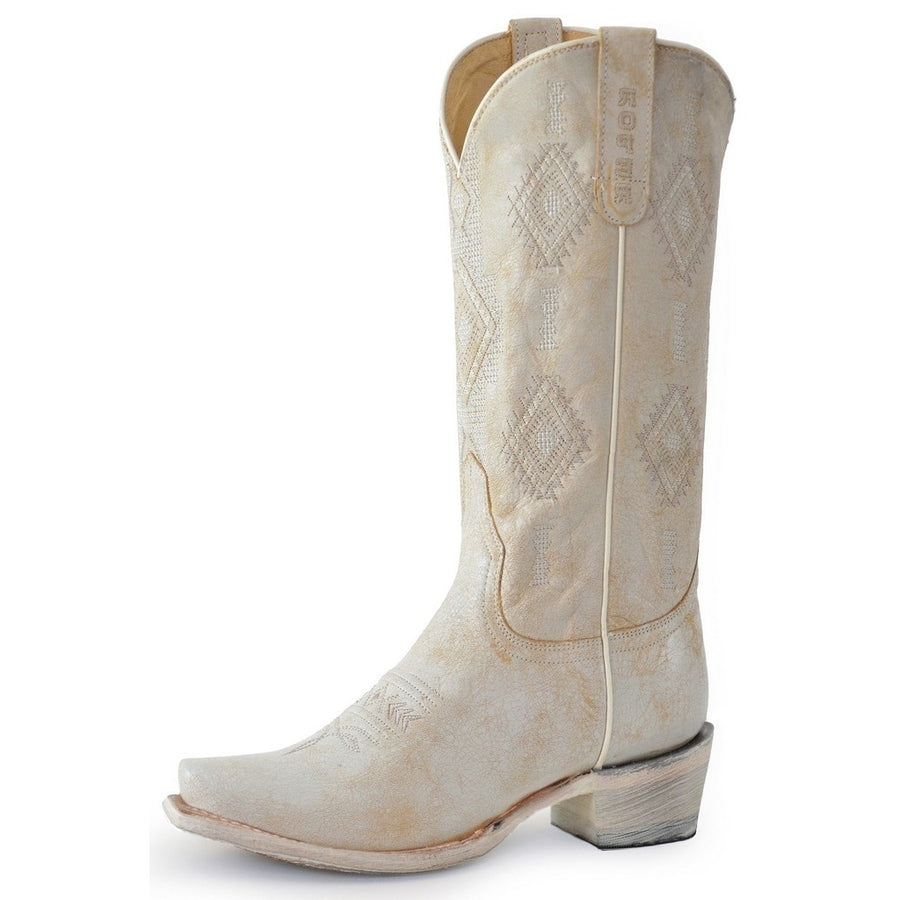 Roper Western Boots Womens Aztec Snip White 09-021-7619-8510 WH Image 1