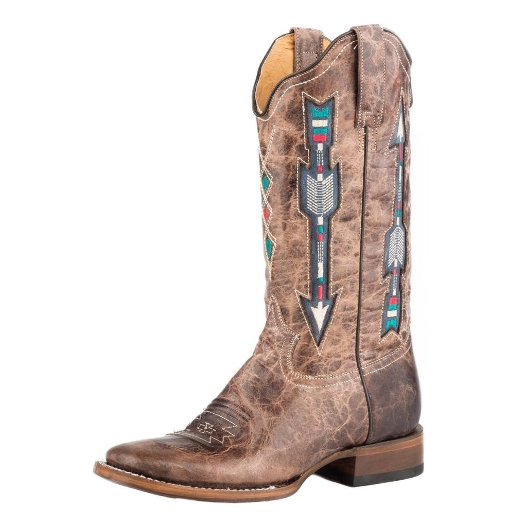 Roper Western Boots Womens Arrows Square Toe Brown 09-021-7022-1426 BR Image 1