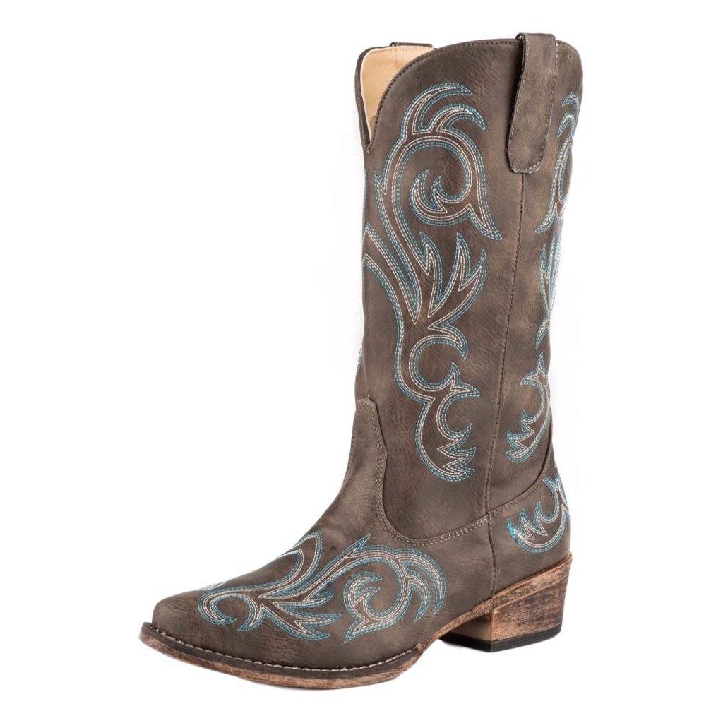 Roper Western Boots Womens Riley Embroidered Brown 09-021-1566-2025 BR Image 1