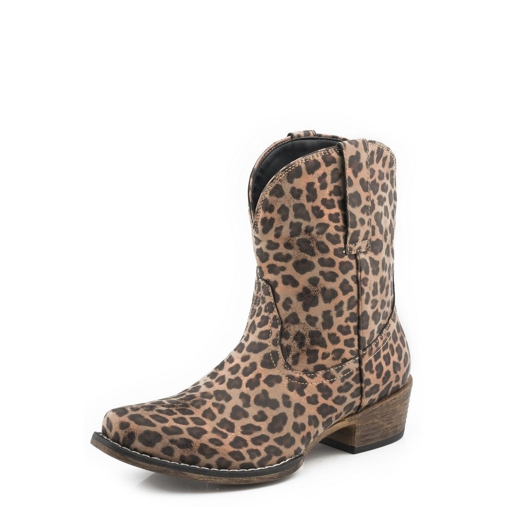 Roper Western Boots Womens Ingrid Leopard Tan 09-021-1567-2997 TA Image 1