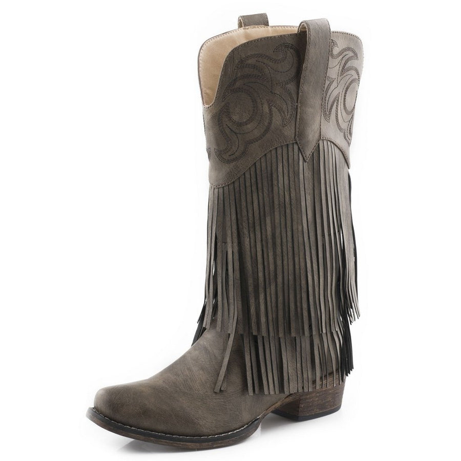 Roper Western Boots Womens Rickrack Fringe Brown 09-021-1566-3019 BR Image 1