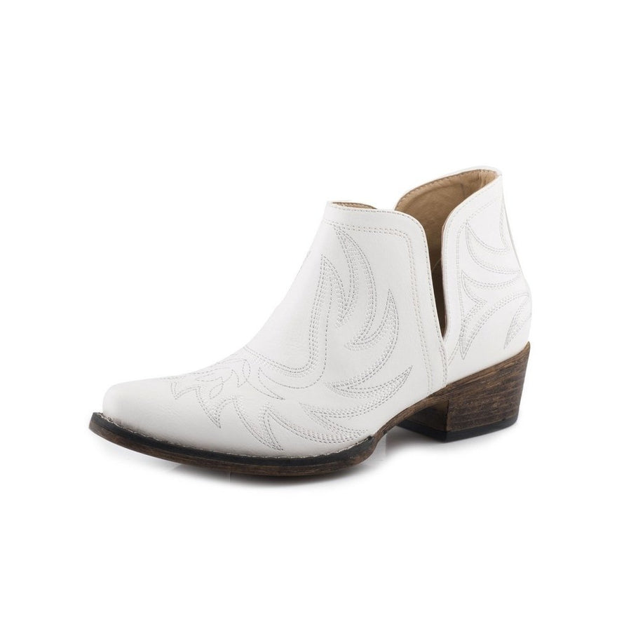 Roper Western Boot Women Ava Ankle Open Side White 09-021-1567-3044 WH Image 1