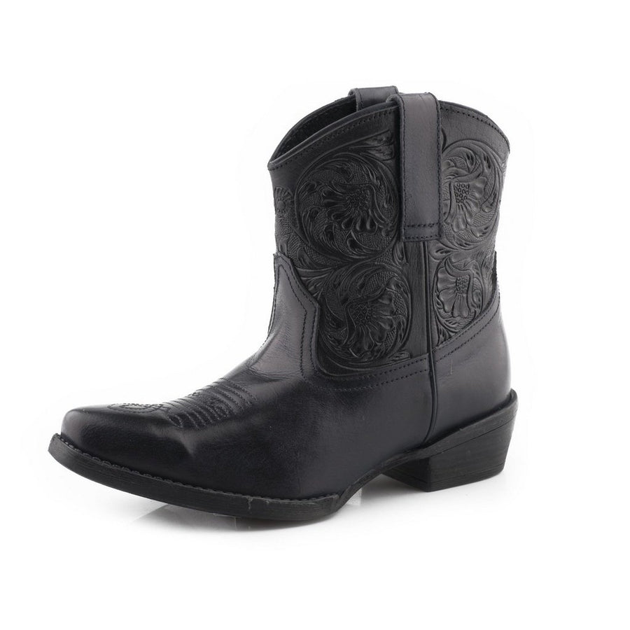 Roper Western Boots Women Dusty Tooled Ankle Black 09-021-0980-3057 BL Image 1