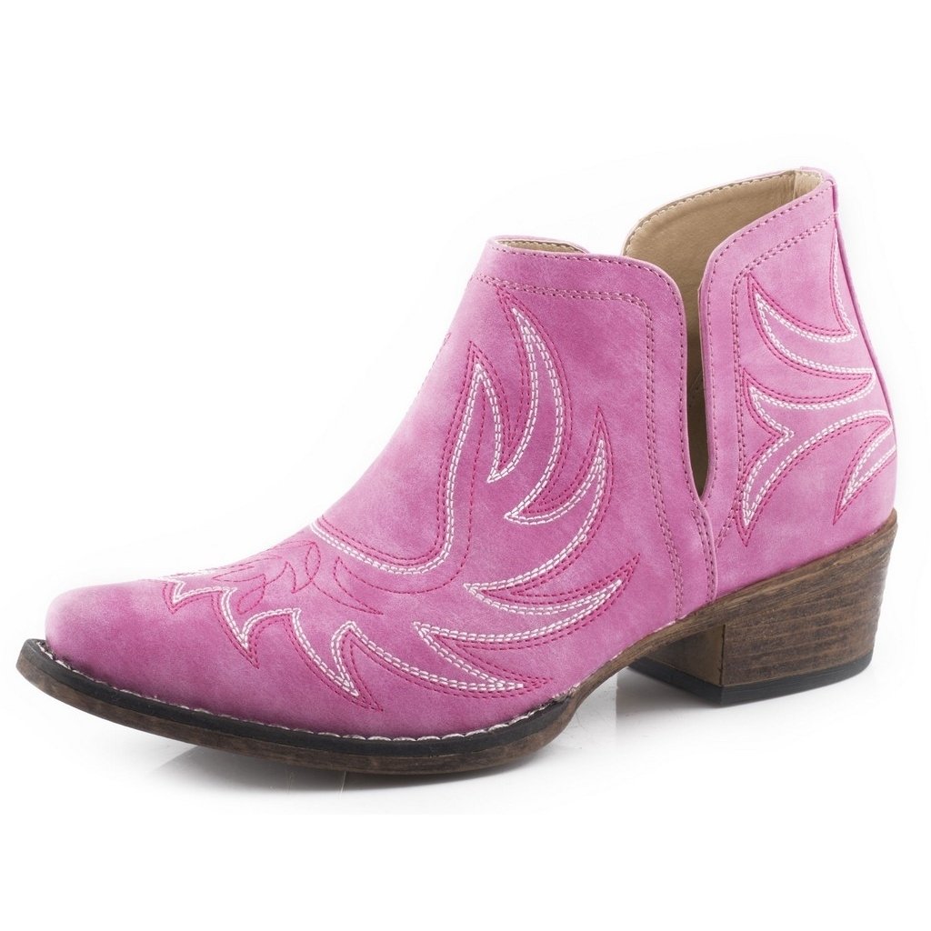 Roper Western Boots Womens Ava Ankle Bootie Pink 09-021-1567-3043 PI Image 1