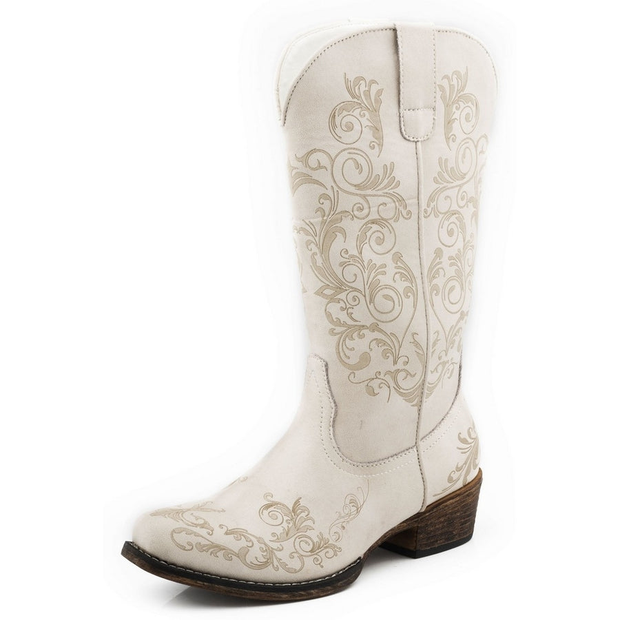 Roper Western Boots Womens Tall Stuff White 09-021-1566-3026 WH Image 1