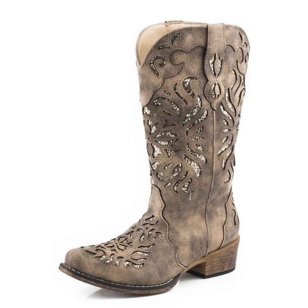 Roper Western Boots Womens Riley Glitz Vintage 09-021-1566-2851 BR Image 1