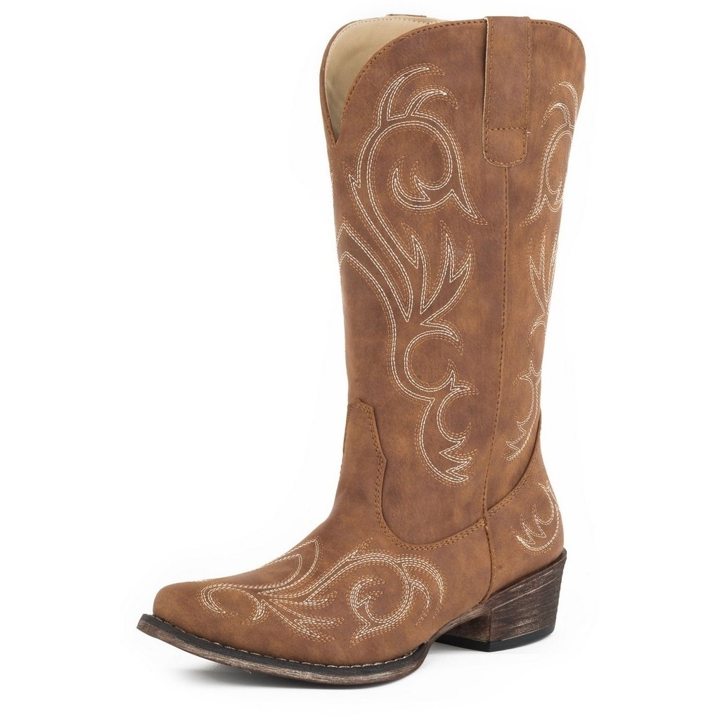 Roper Fashion Boots Womens Riley 12" Shaft Tan 09-021-1566-2421 TA Image 1