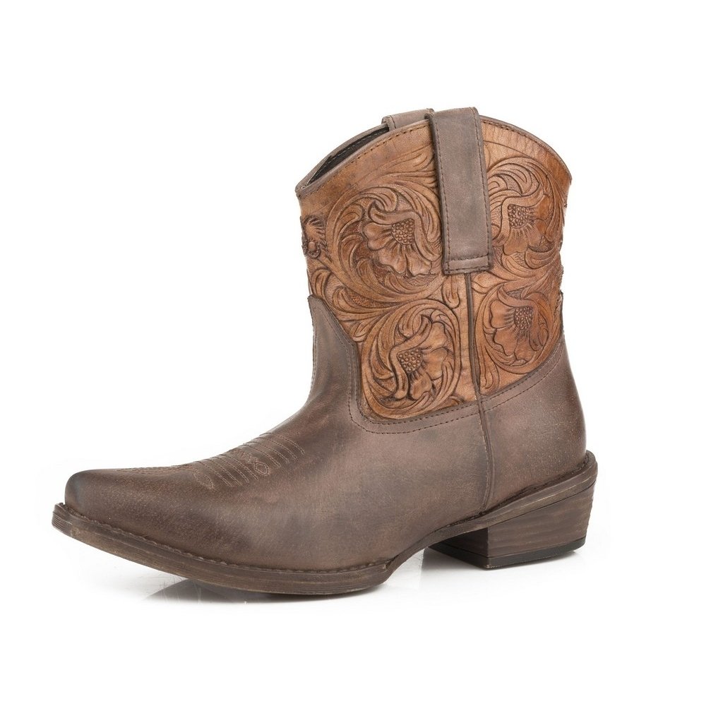 Roper Western Boots Womens Dusty Tooled Leather 09-021-0980-2677 BR Image 1