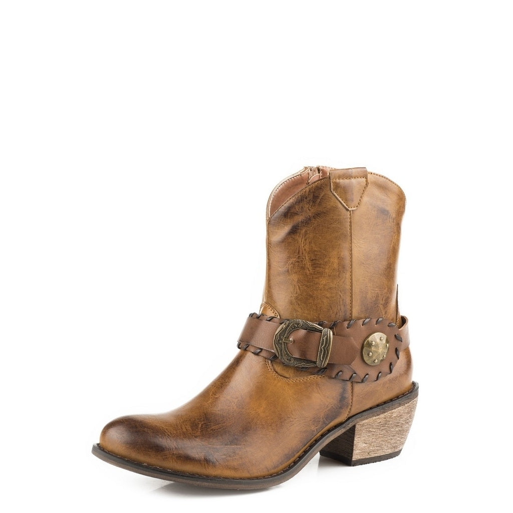 Roper Western Boots Womens Mae Zip Up Tan 09-021-1557-2074 TA Image 1