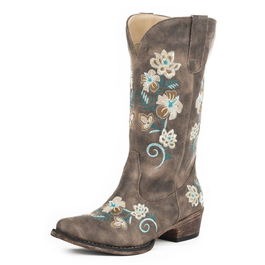 Roper Fashion Boots Women Riley Floral Brown 09-021-1566-2419 BR Image 1