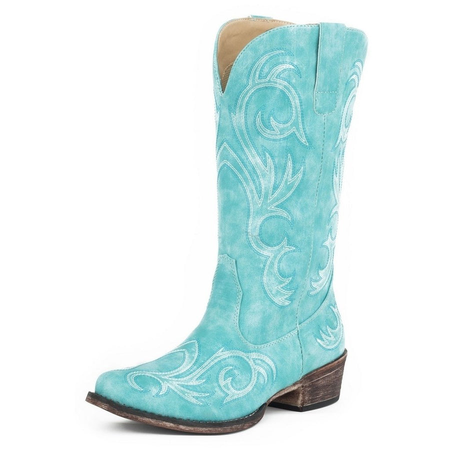 Roper Fashion Boots Womens Riley Embroidered Blue 09-021-1566-2423 BU Image 1